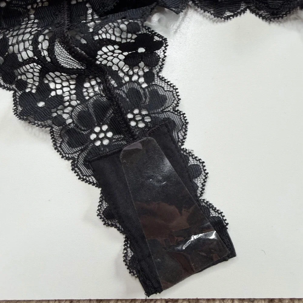 FREE PEOPLE Bare It All Bodysuit Black Leopard Heart Print Lace Women's Size XS